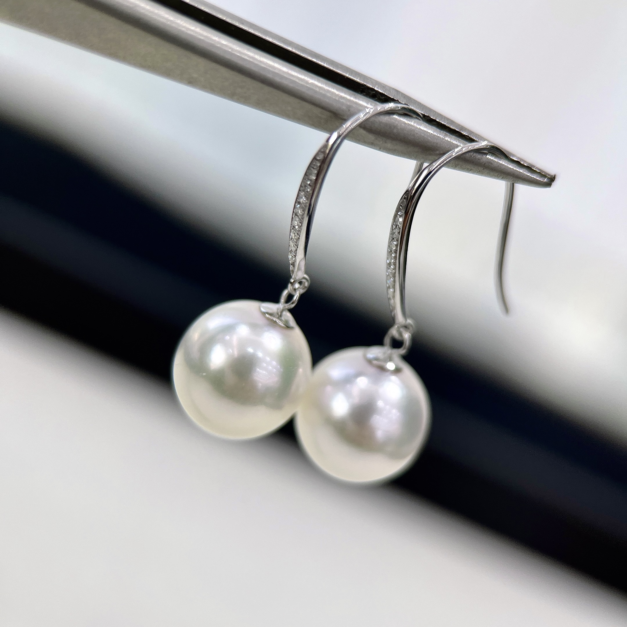 珍珠 海水设计款耳钩 18K金 9-10MM R219