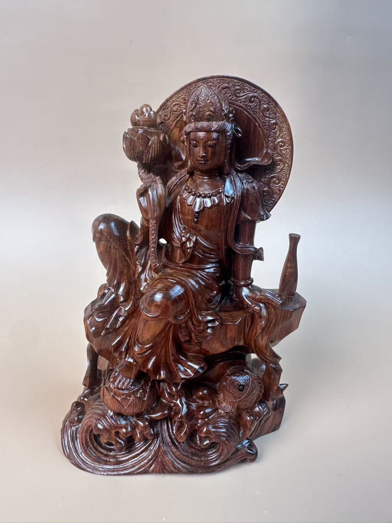 海黄净瓶观音摆件16.5*10.5  273克 HHL354