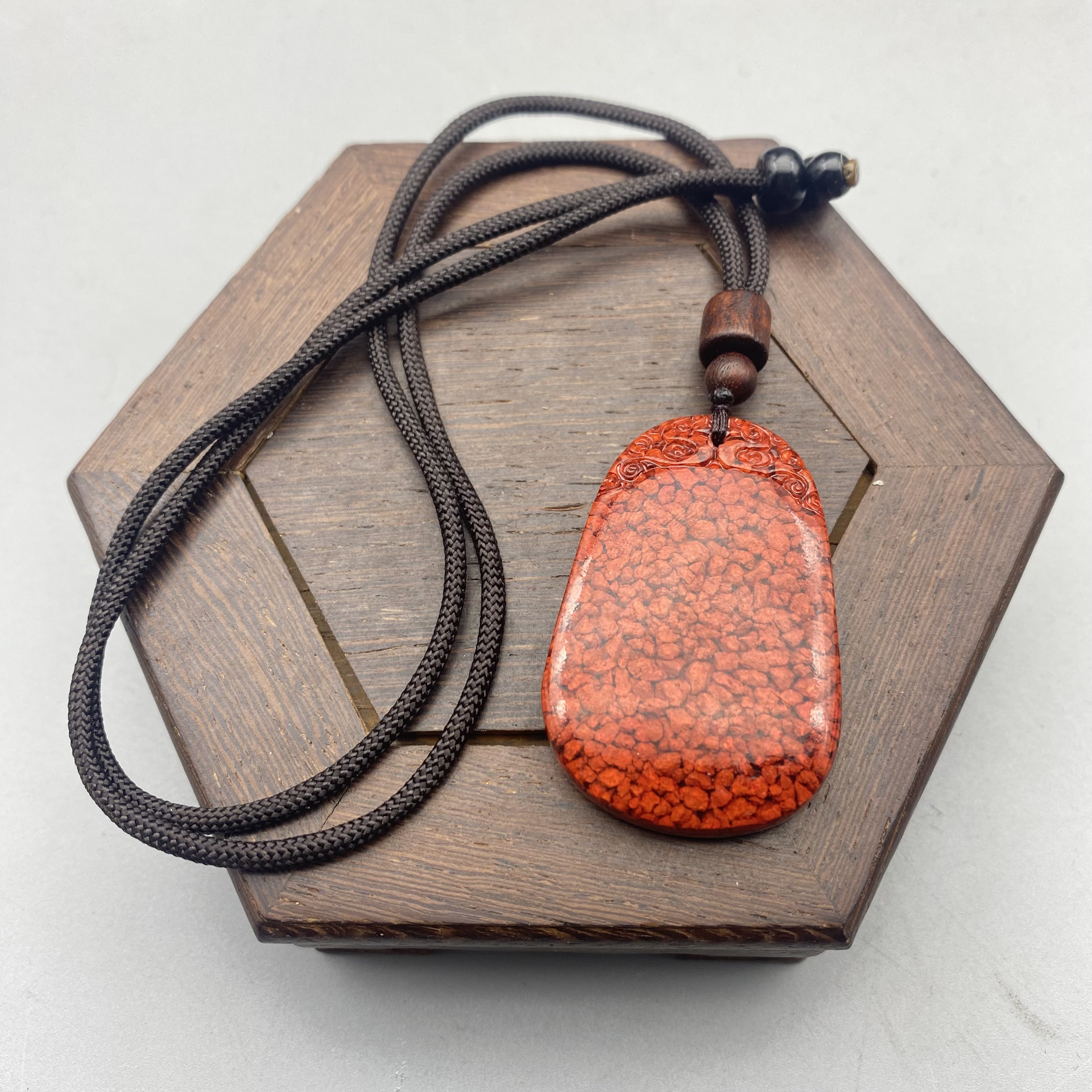 含辰砂工艺品JT330-晶体无事牌吊坠挂件