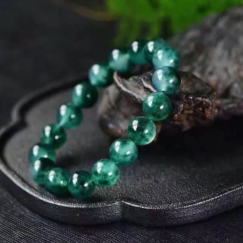  时尚高冰缅风飘花12cc手串