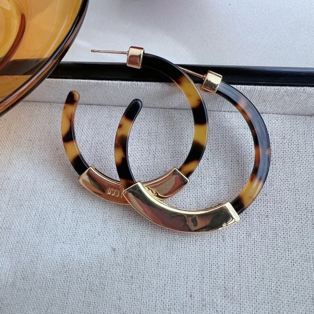 铜合金耳饰 豹纹耳环