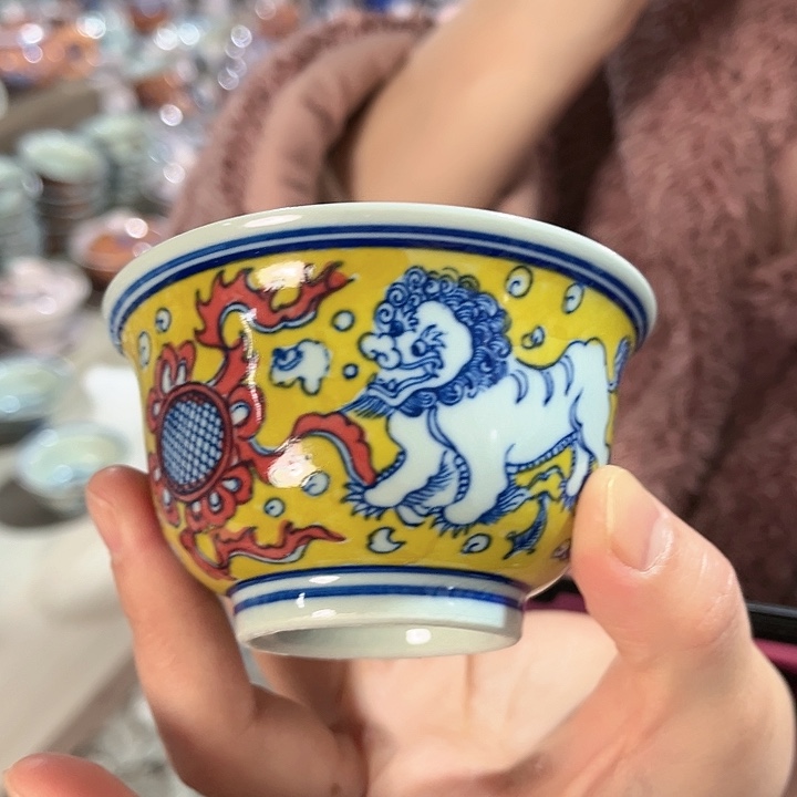 瓷片/////景德镇陶瓷杯。绿。