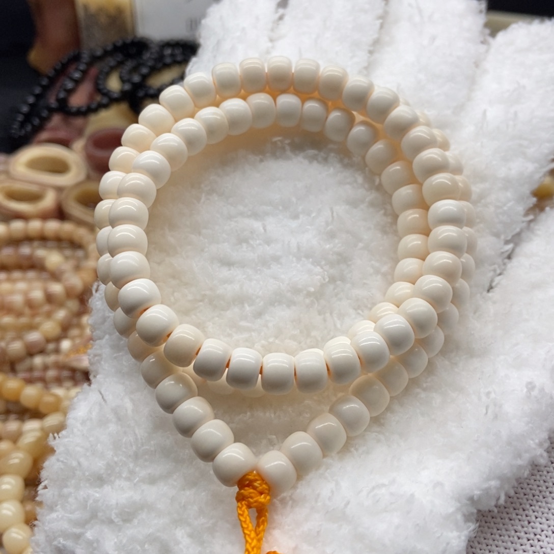 驼骨手串/手链8x6毫米骨瓷白108