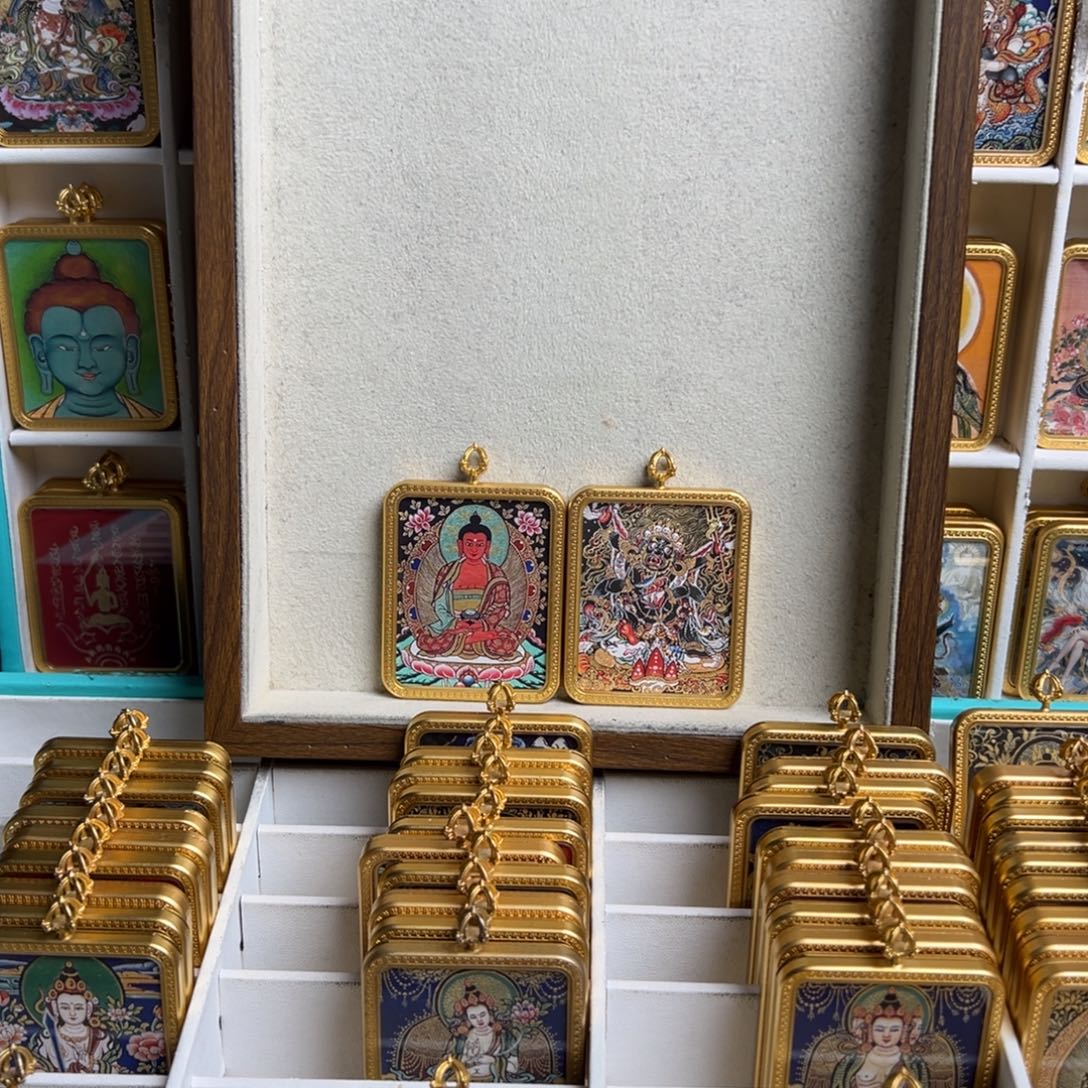 八***灰吊坠双面定制阿弥六臂大黑天