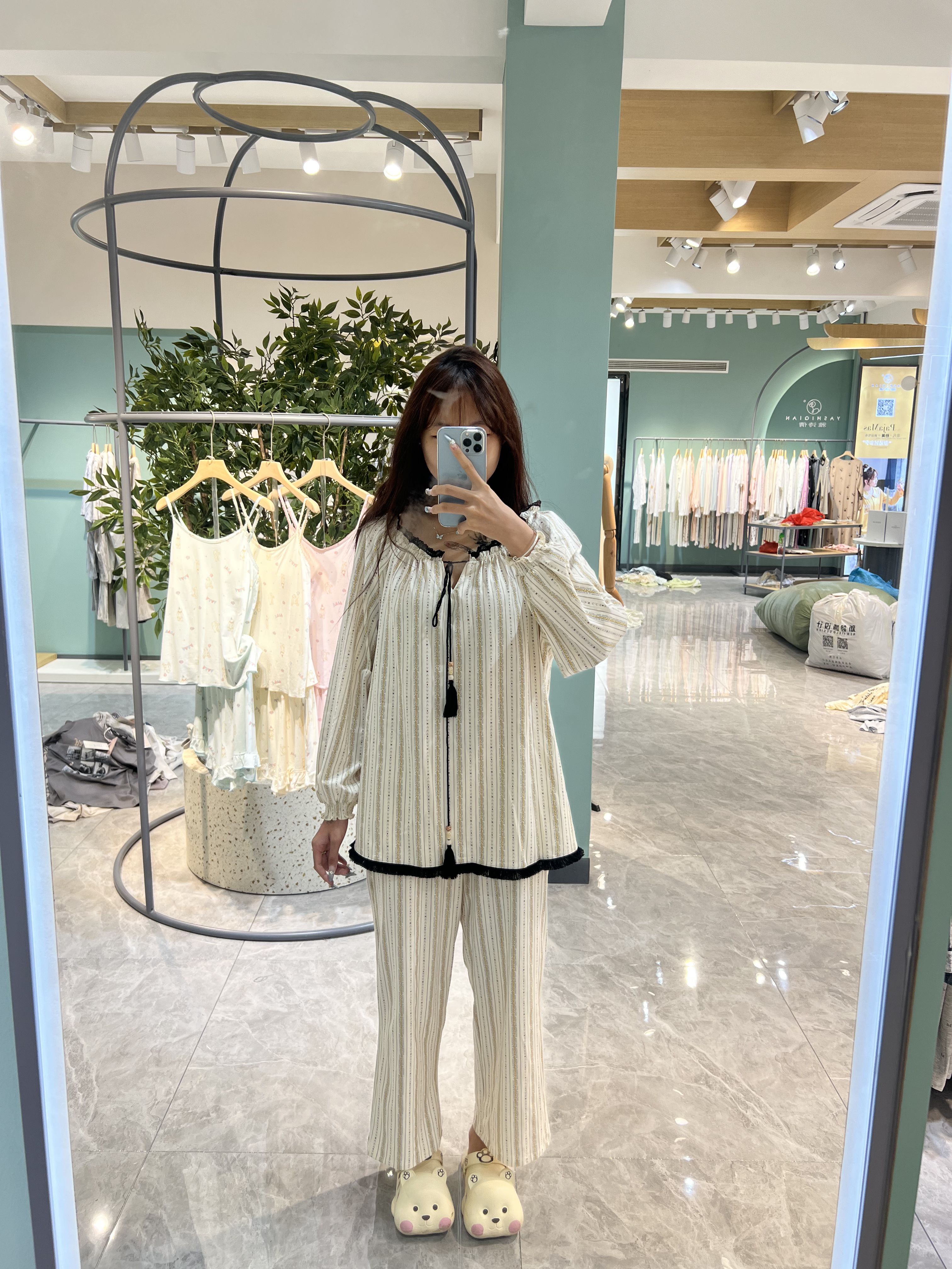 新中式可外穿睡衣女套装亲肤棉春秋装2025新款春秋装长袖家居服