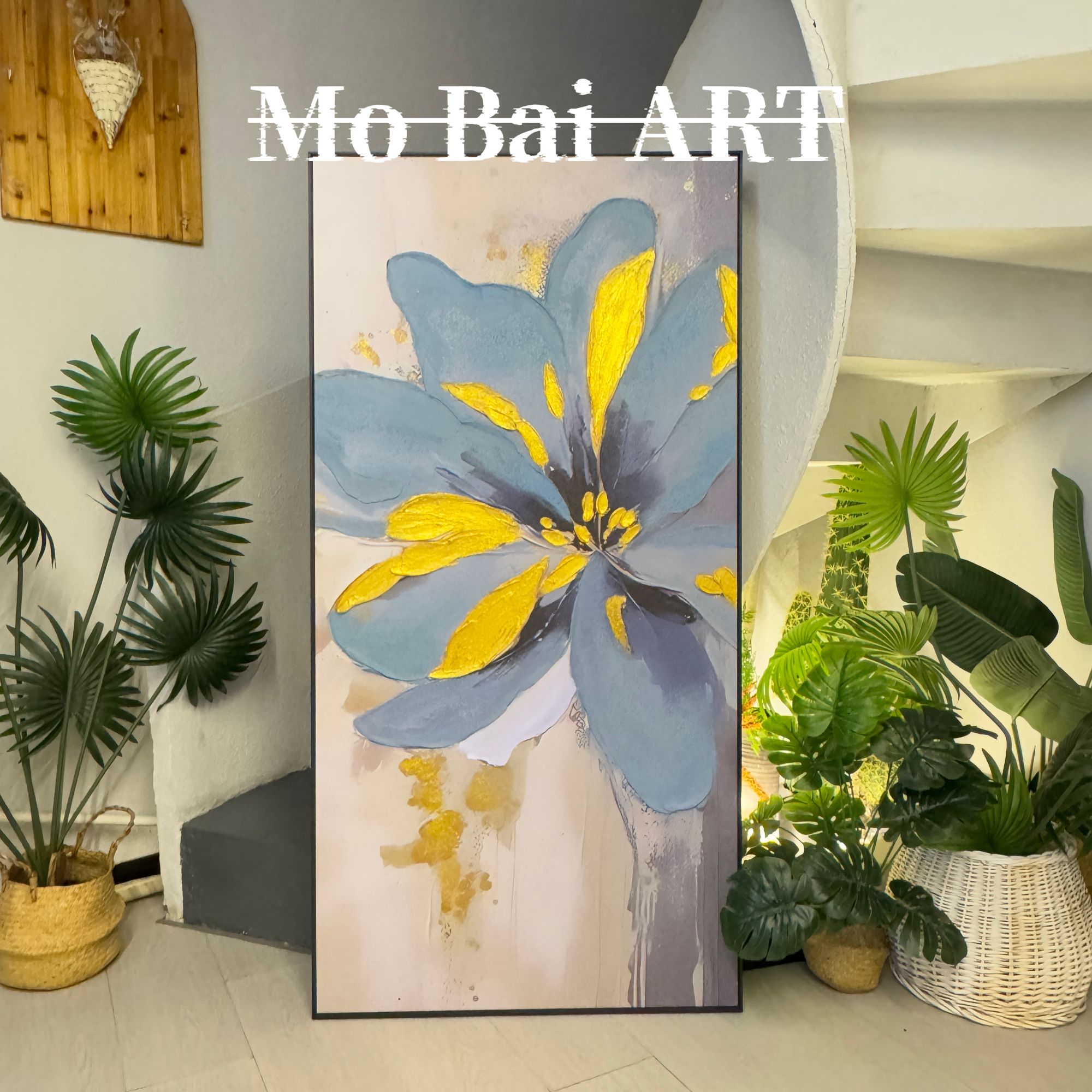 扁竹兰手绘立体砂岩肌理花卉油画沙发背景客厅画现代约极简装饰画