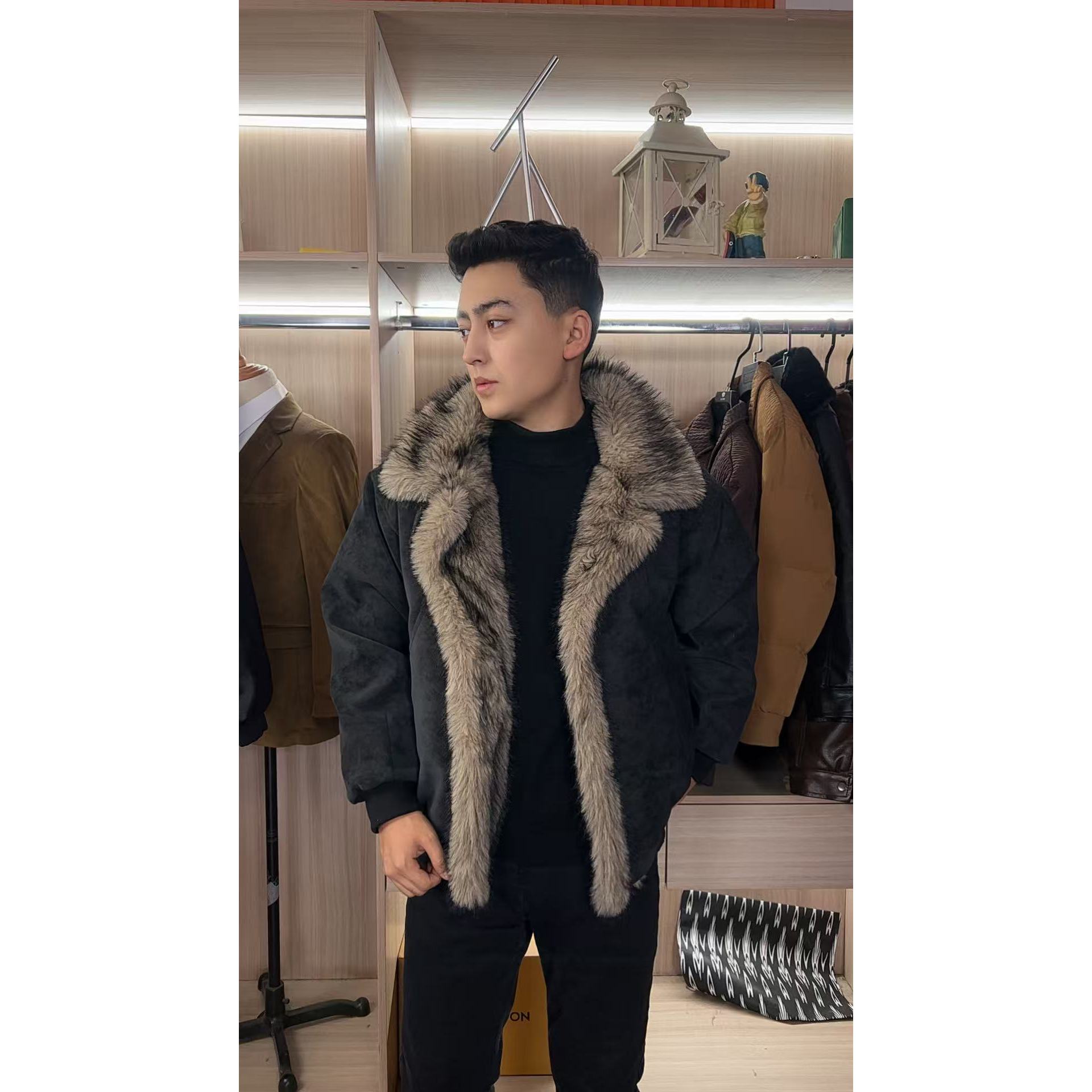 冬季新款座山雕高级感棉服男士加绒保暖棉衣痞帅高级感加厚外套