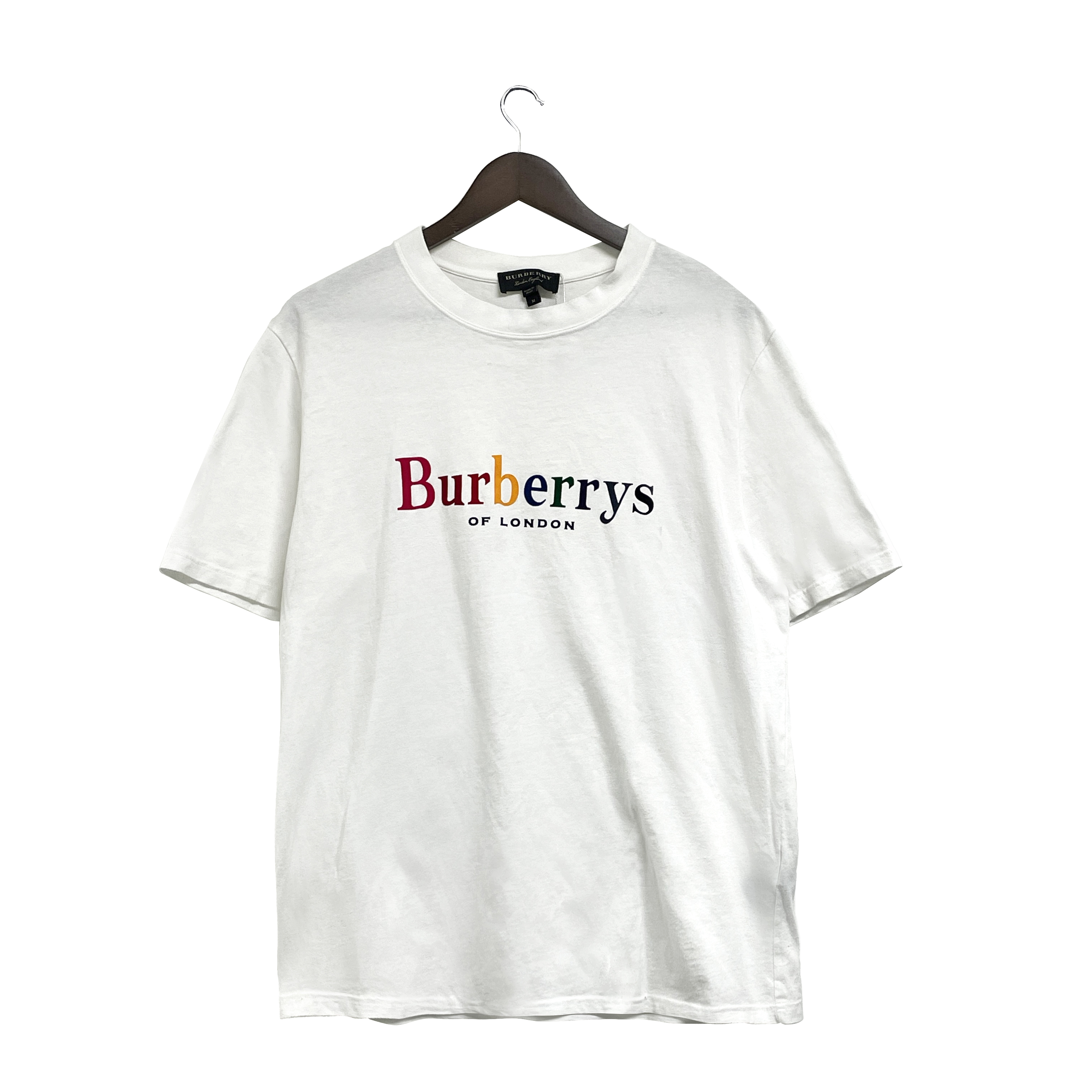 99新 BURBERRY/博柏利 青奢荟/m码/白色彩字母logo短袖T恤//71446