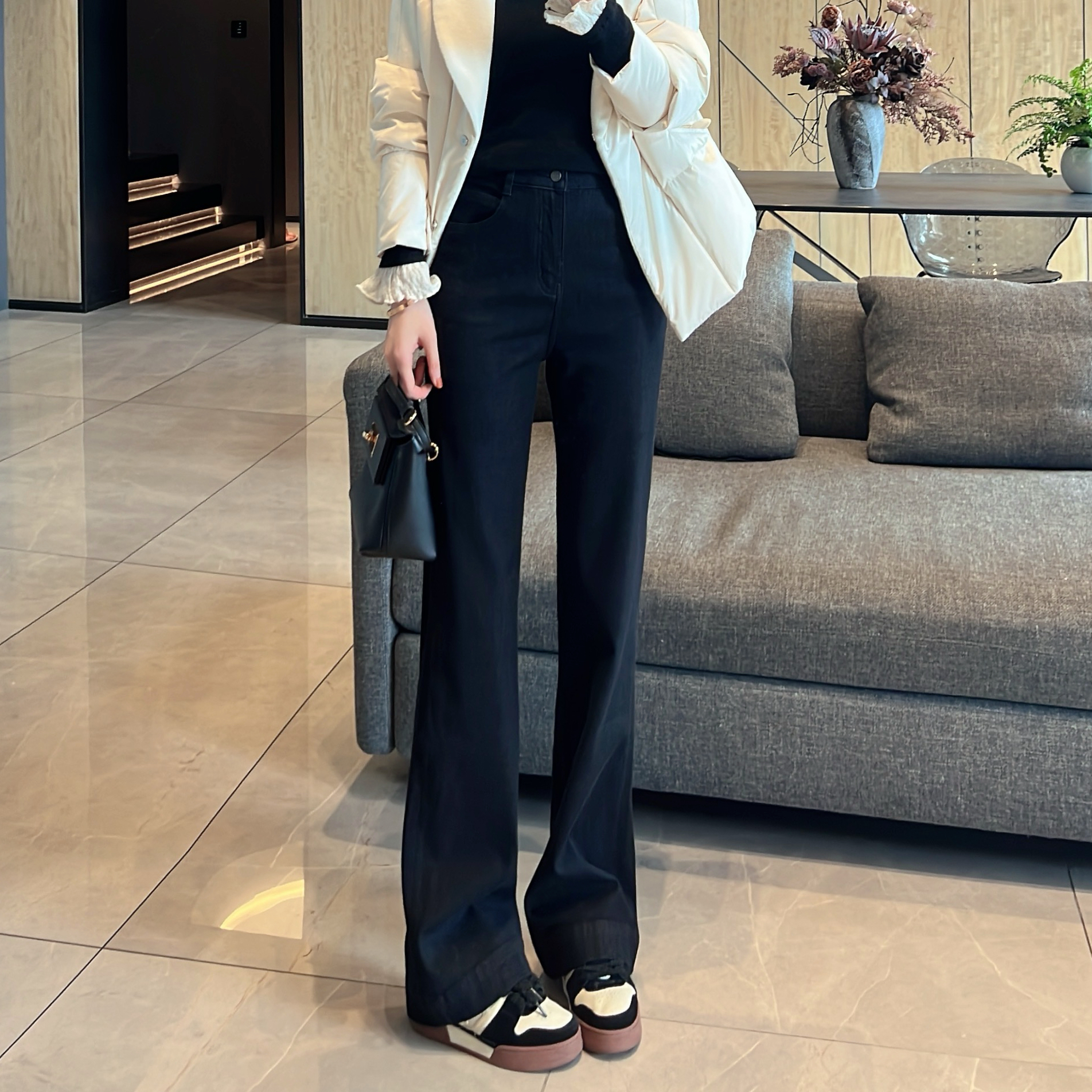 【大静静】“腿精超模裤”大牛四面弹微辣长腿磨毛牛仔裤