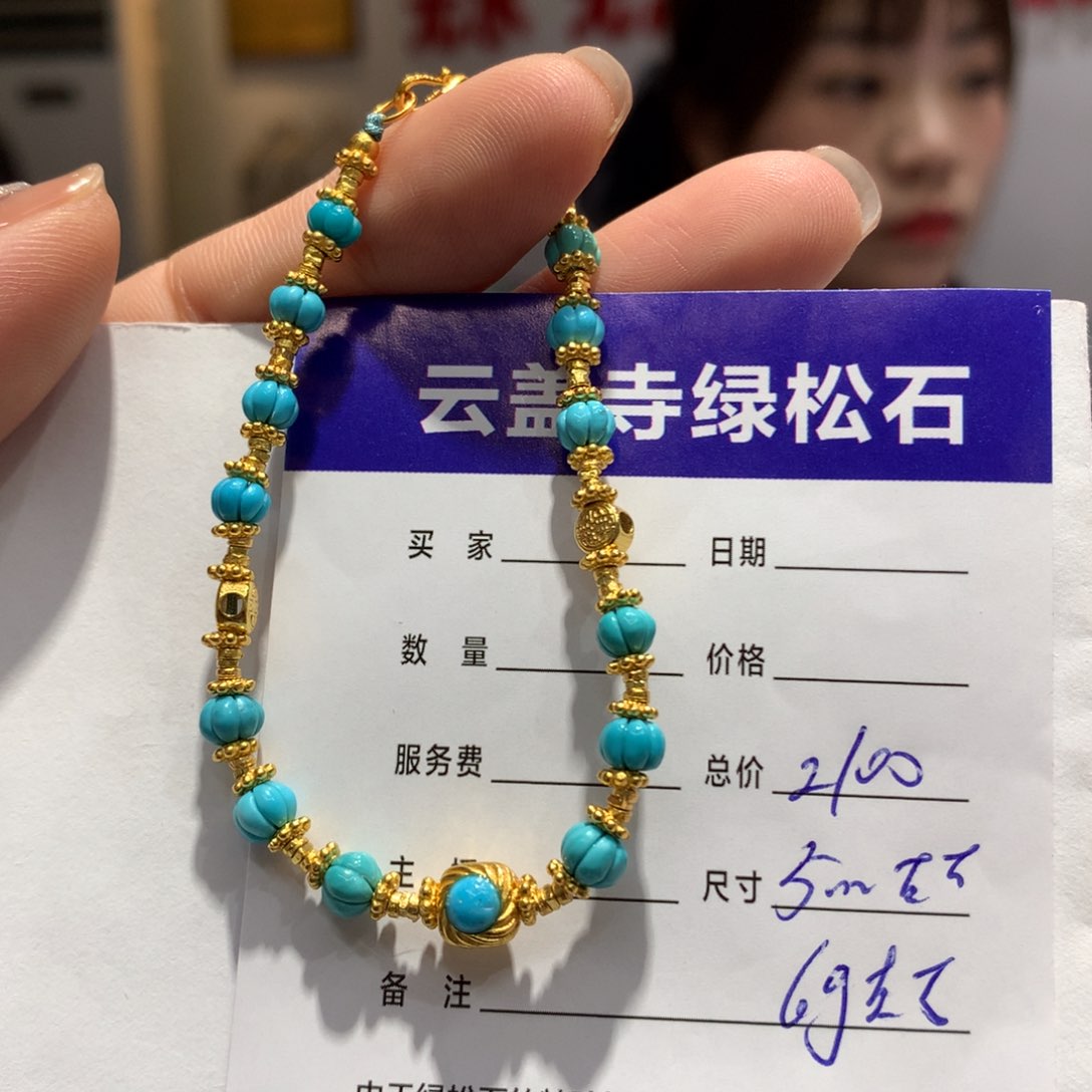 绿松石单圈银S925镶嵌