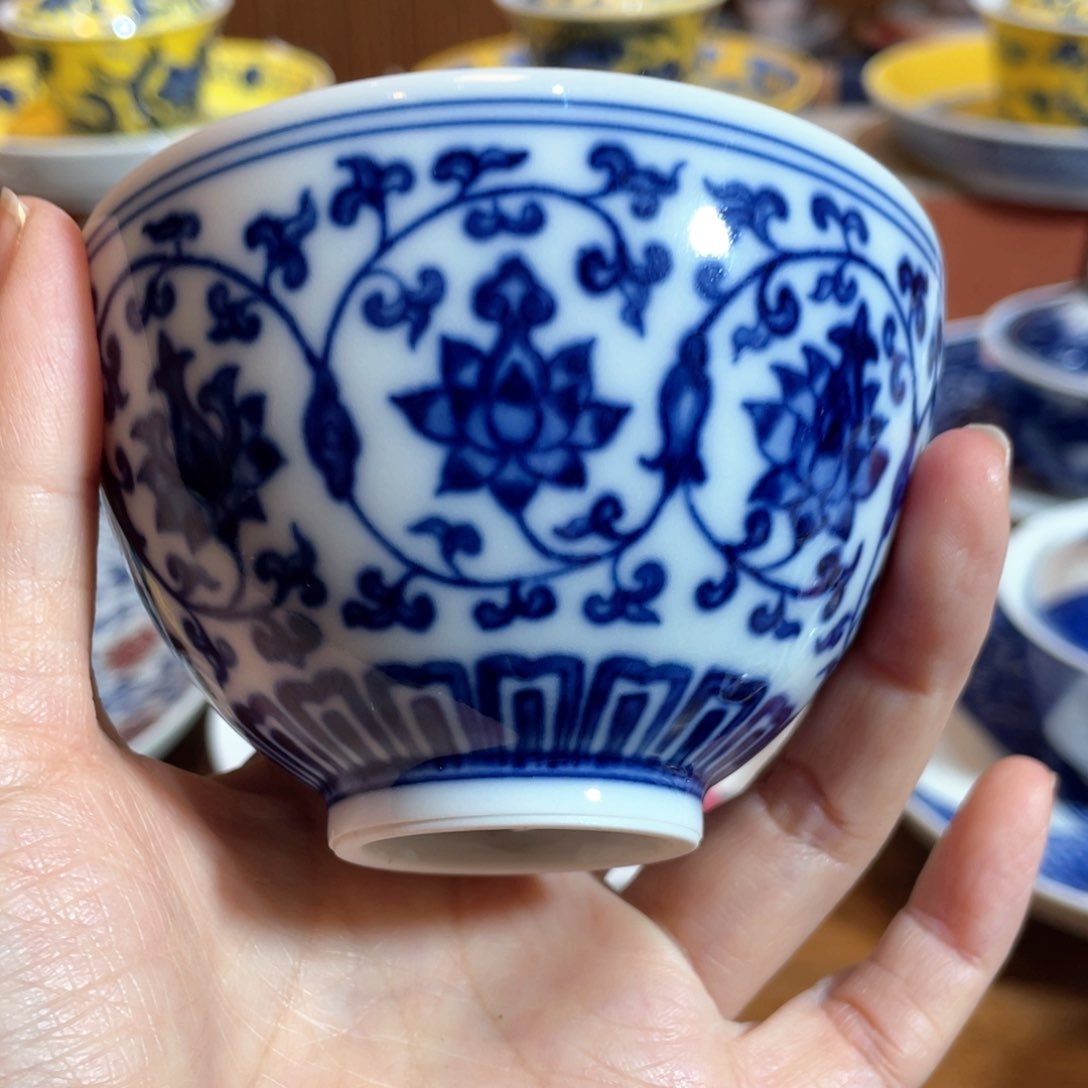 瓷片景德镇陶瓷缠枝主人杯