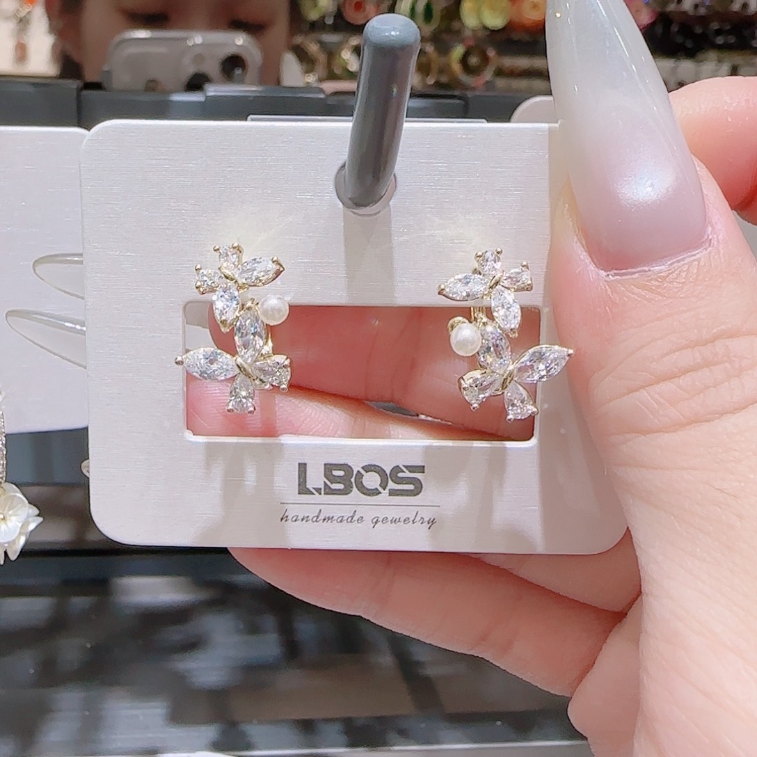 锆石铜合金925银耳环