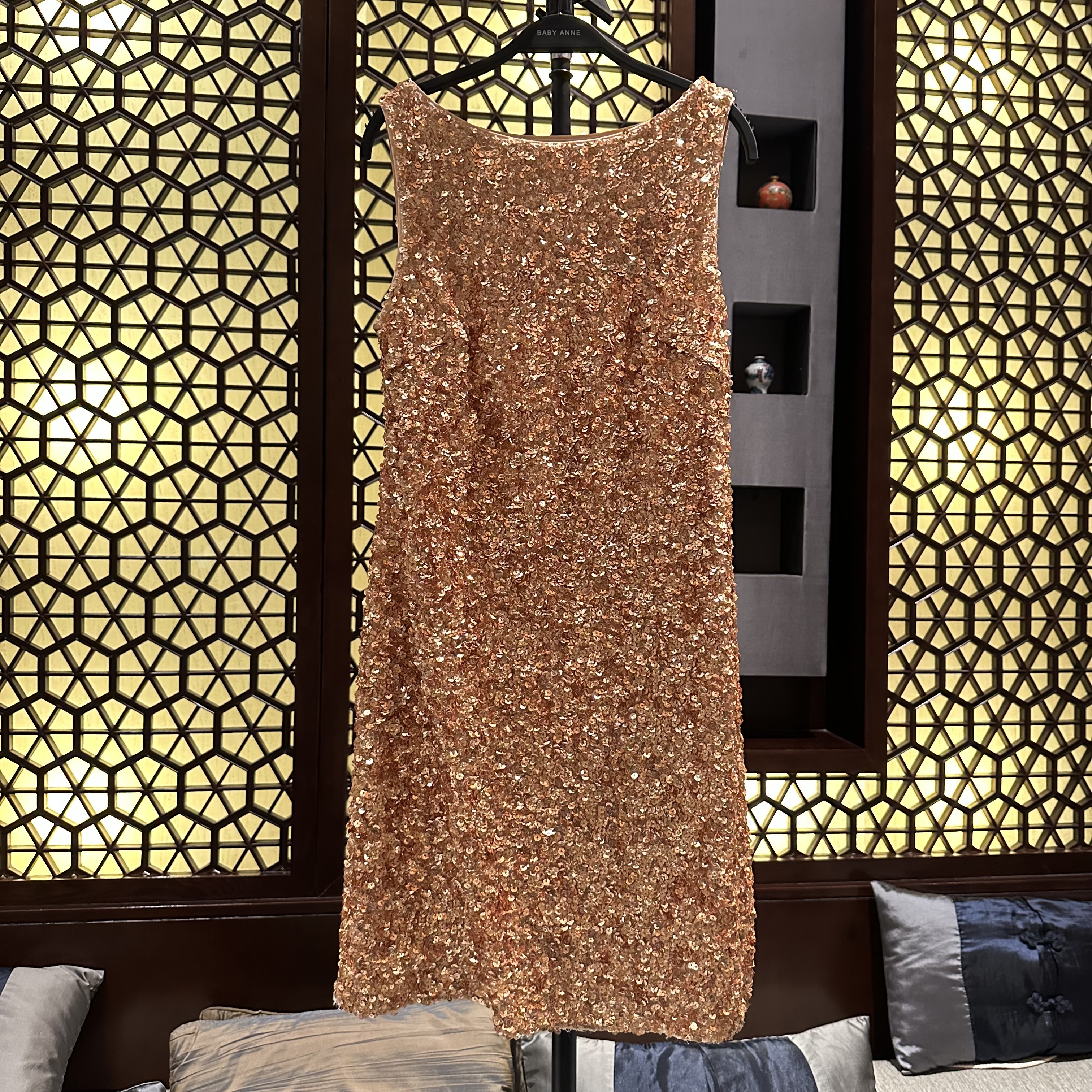 BABY ANNE【Rish Asians】系列-奢华金亮片连衣裙TZ251031
