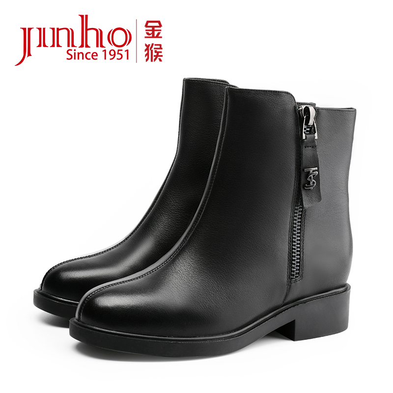 Jinho/金猴真皮加绒时装冬季舒适时尚百搭保暖女士短靴450430A