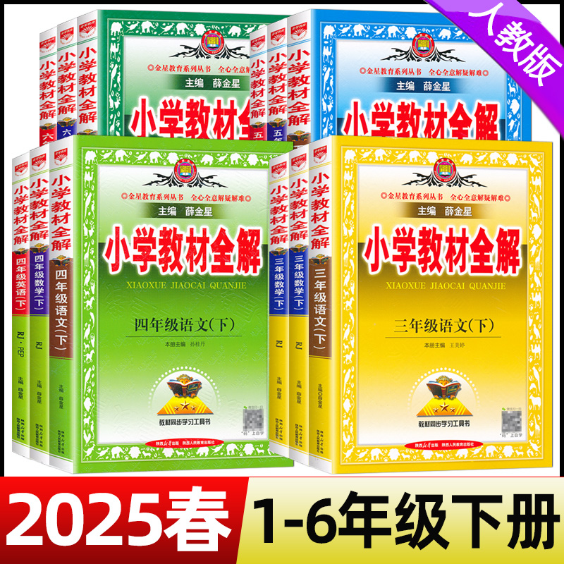 2025小学教材全解1-6年级语数英薛金星全套同步课堂笔记教材解析