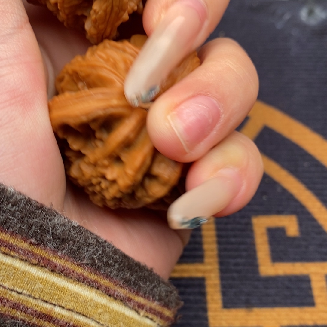 正***狮把件文玩核桃白狮子