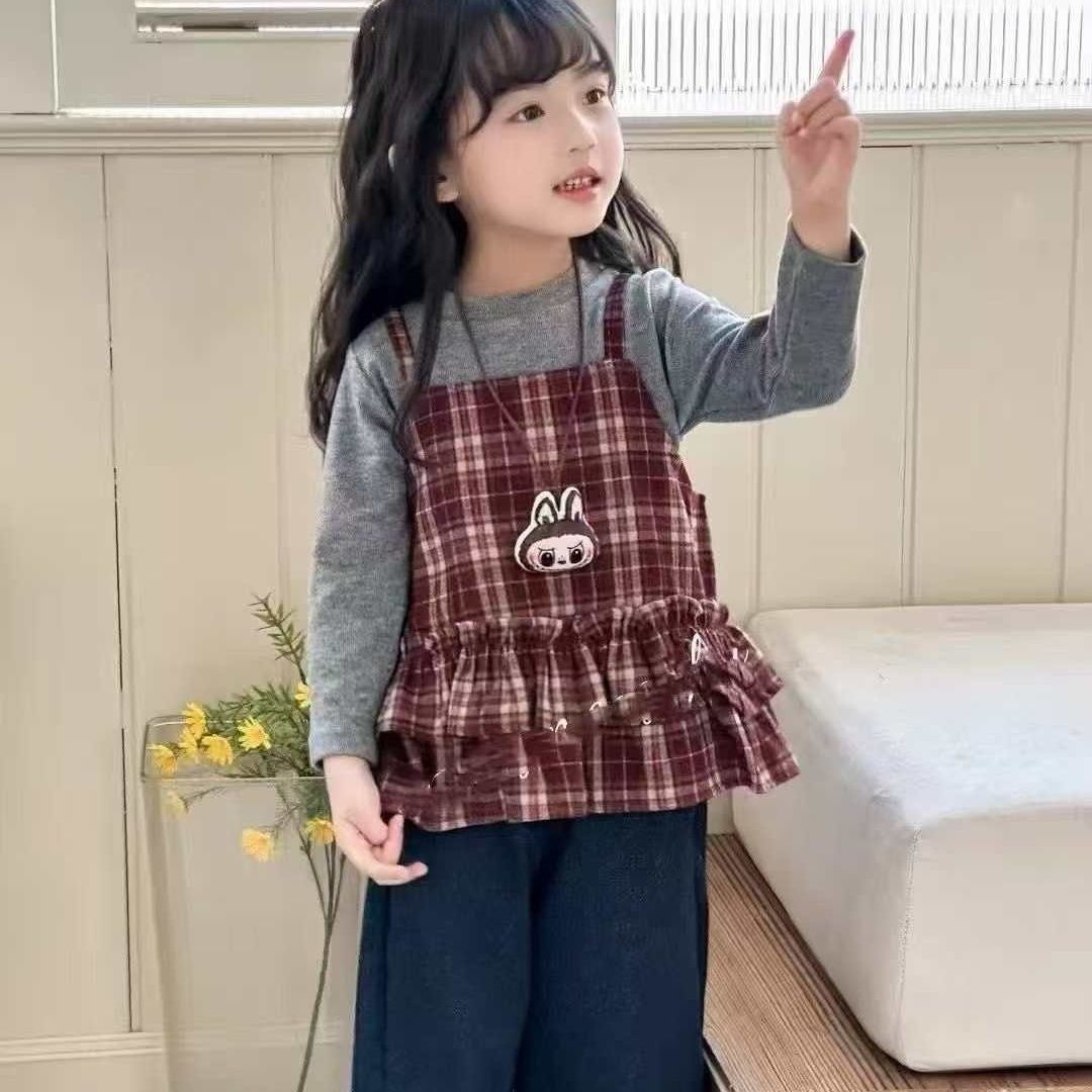 女童时尚套装春秋款2025新款洋派时髦儿童女宝三套韩版春秋三件套