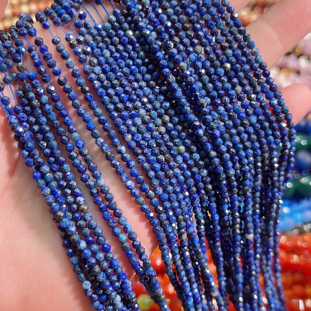 玛瑙/玉髓未镶嵌珠宝半成品刻面青金石3mmm