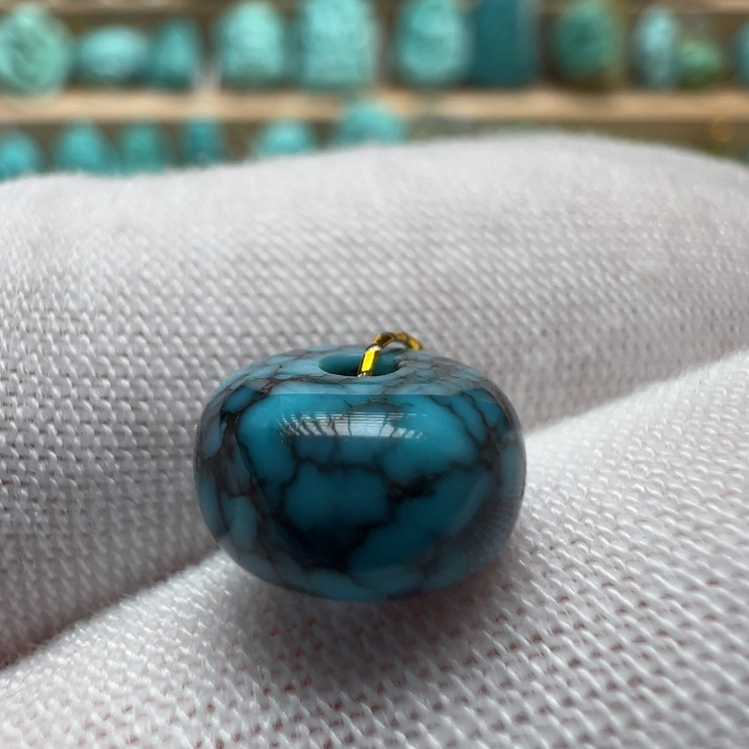 绿松石未镶嵌配饰8.8*5.3鼓珠