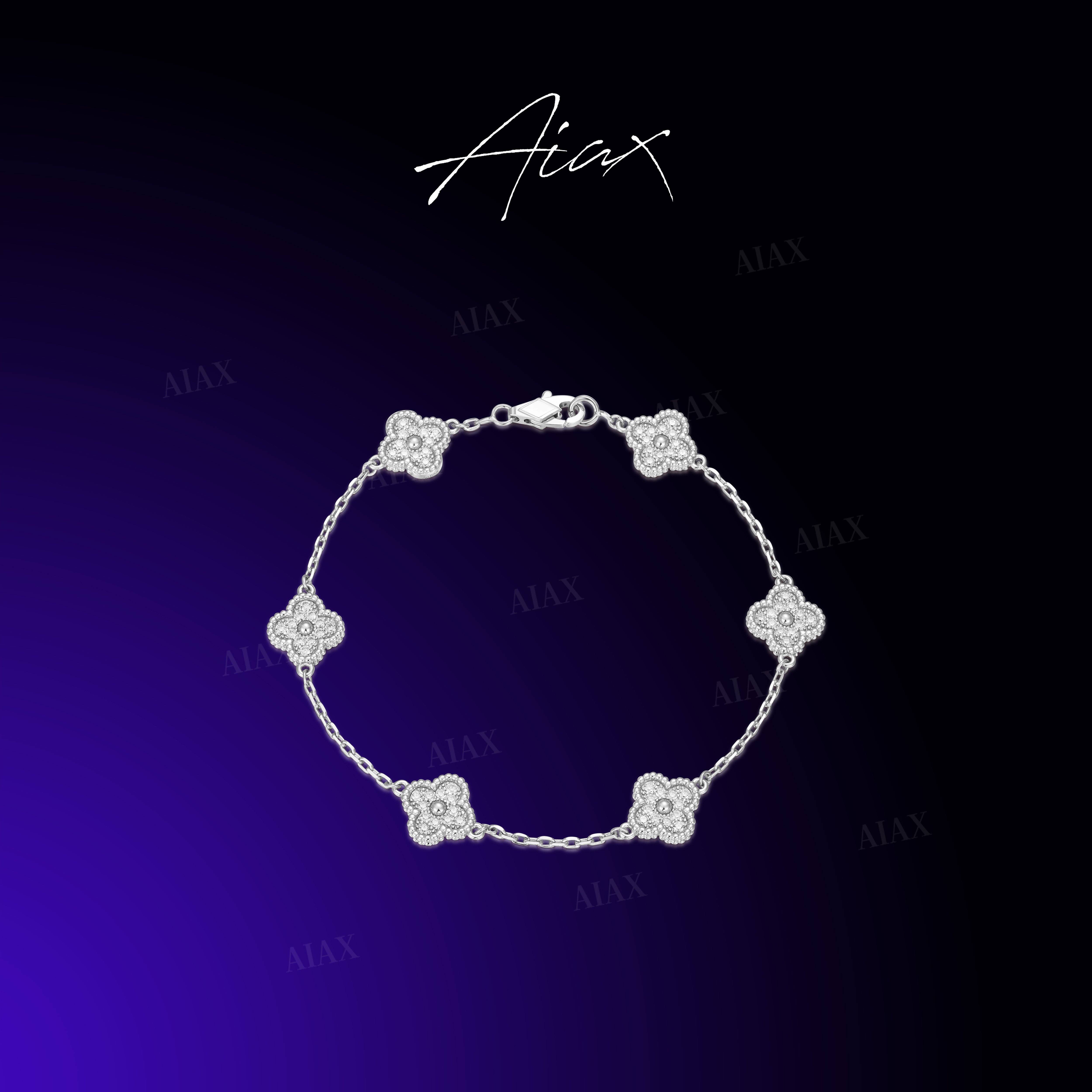 925银手链 AIAX 【夏上新】轻奢精致经典四叶设计手链TSS7323