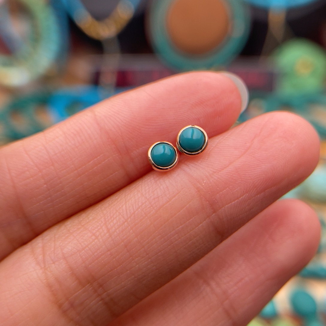 绿松石珠宝奇石18K金镶嵌