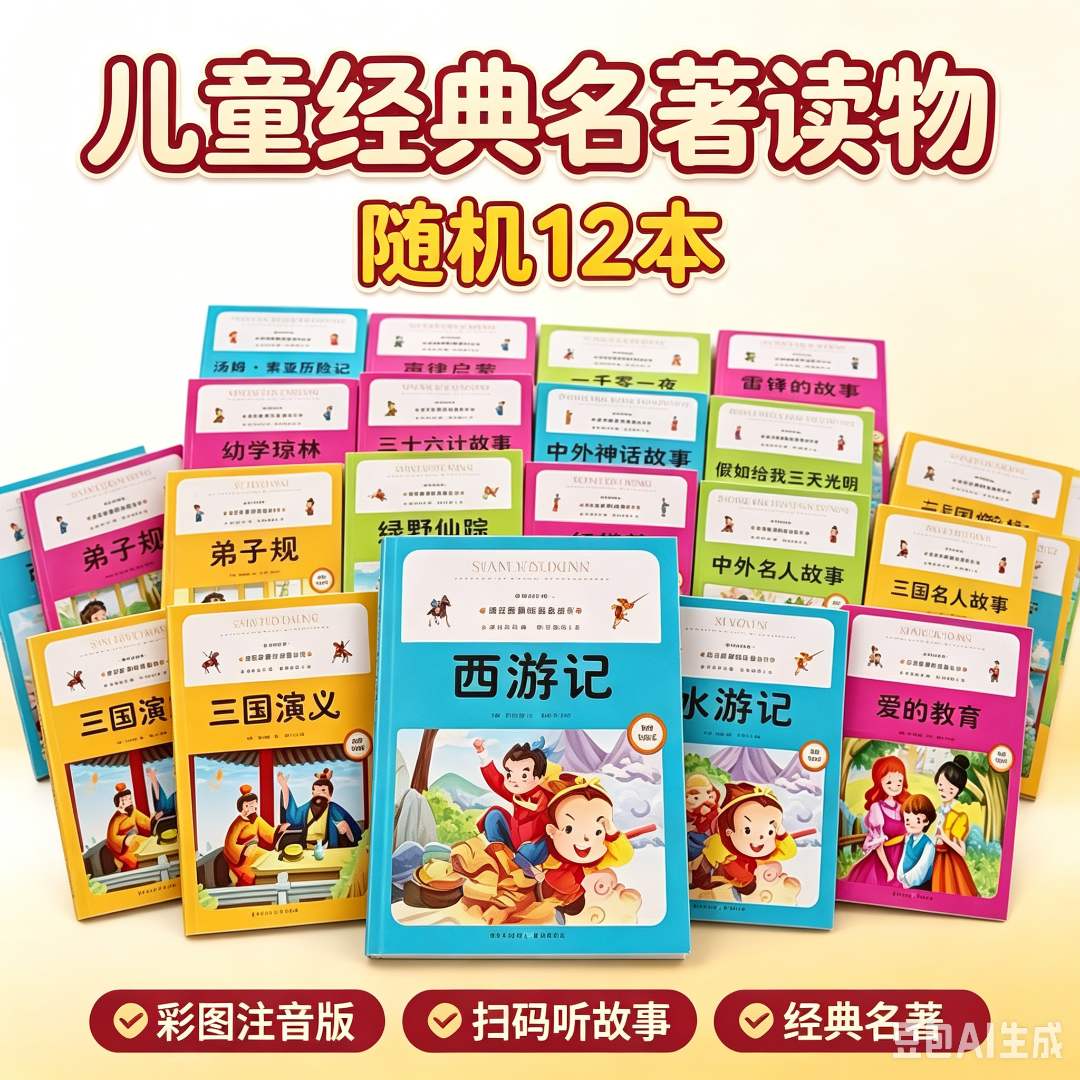 微瑕 300 随机12本经典名著西游记等