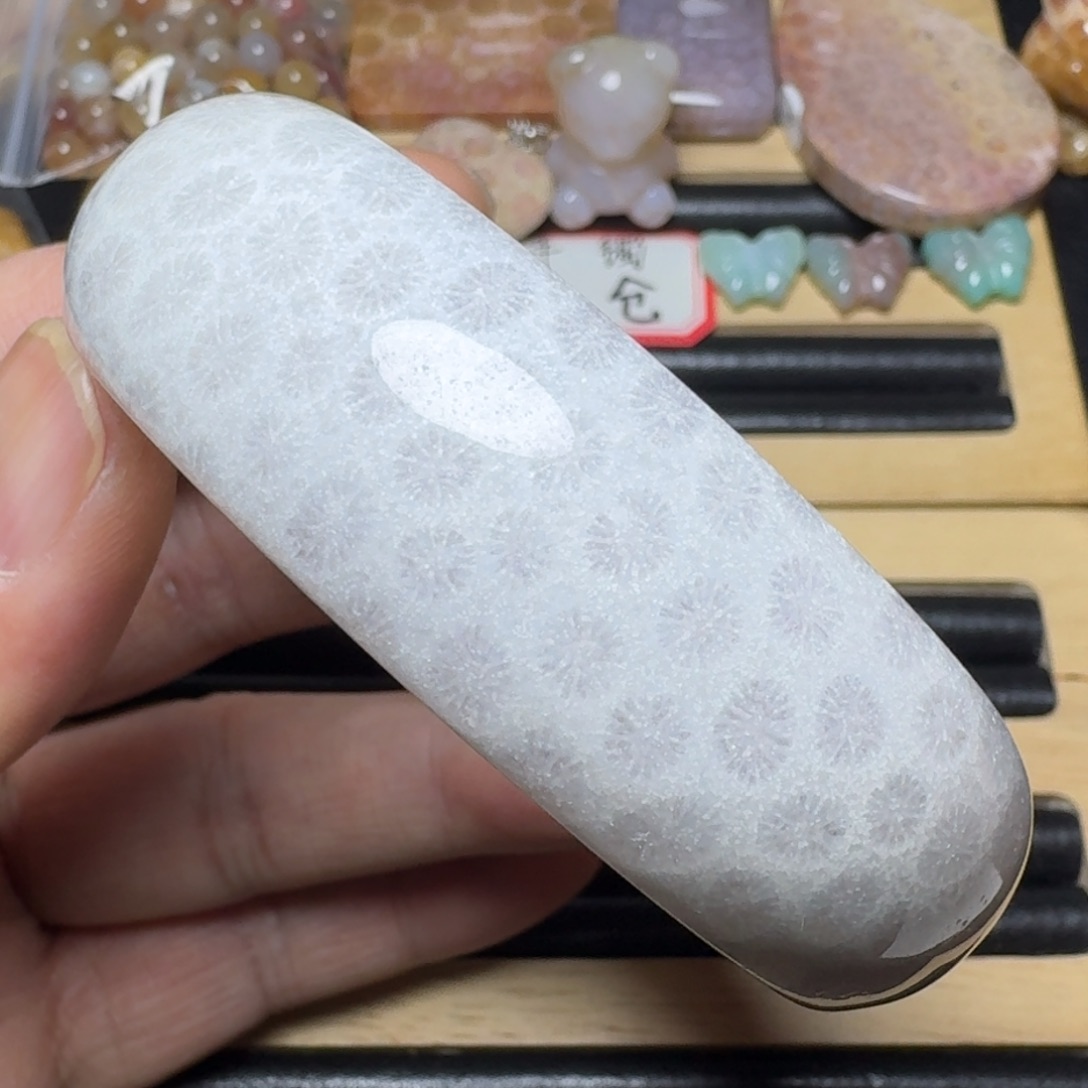 硅化玉纯天然色有机玉石未镶嵌61圈口