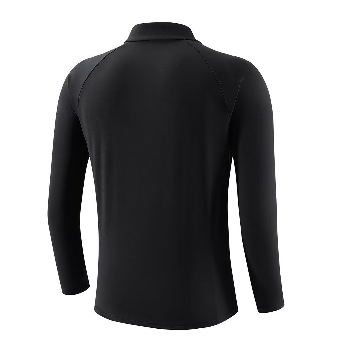 男款夏季拉链上衣压花通用秋冬男子长袖圆领健身T恤