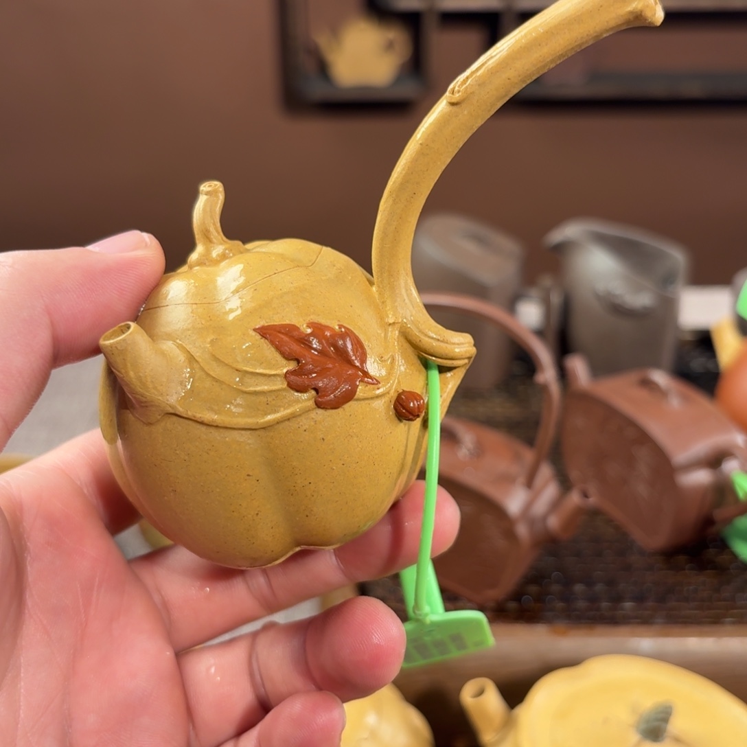茶壶紫砂南瓜侧把