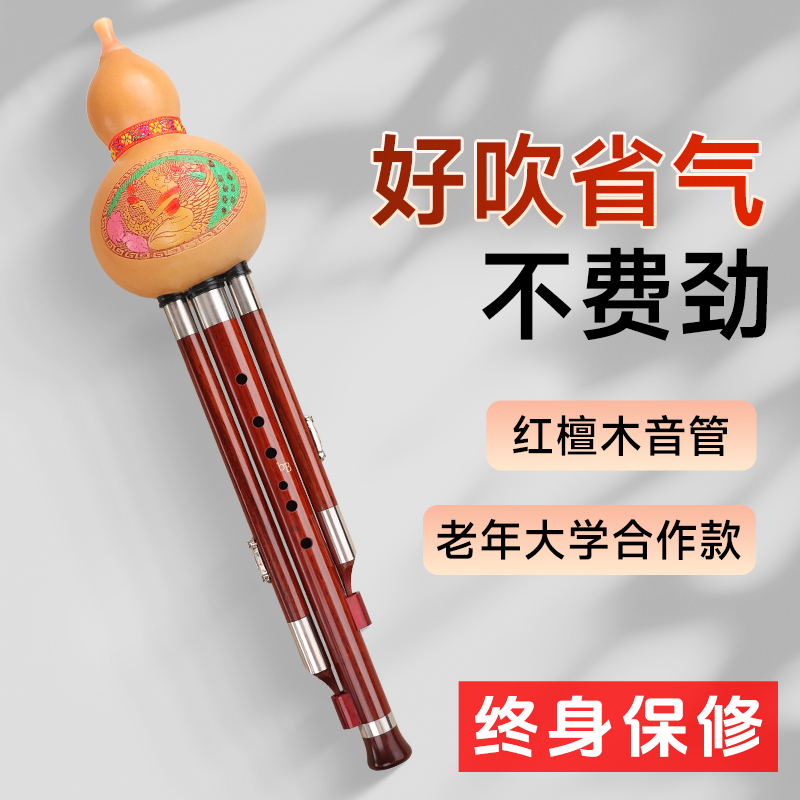 老年大学合作款红檀木管高级精制专业级演奏初学成人零基础葫芦丝