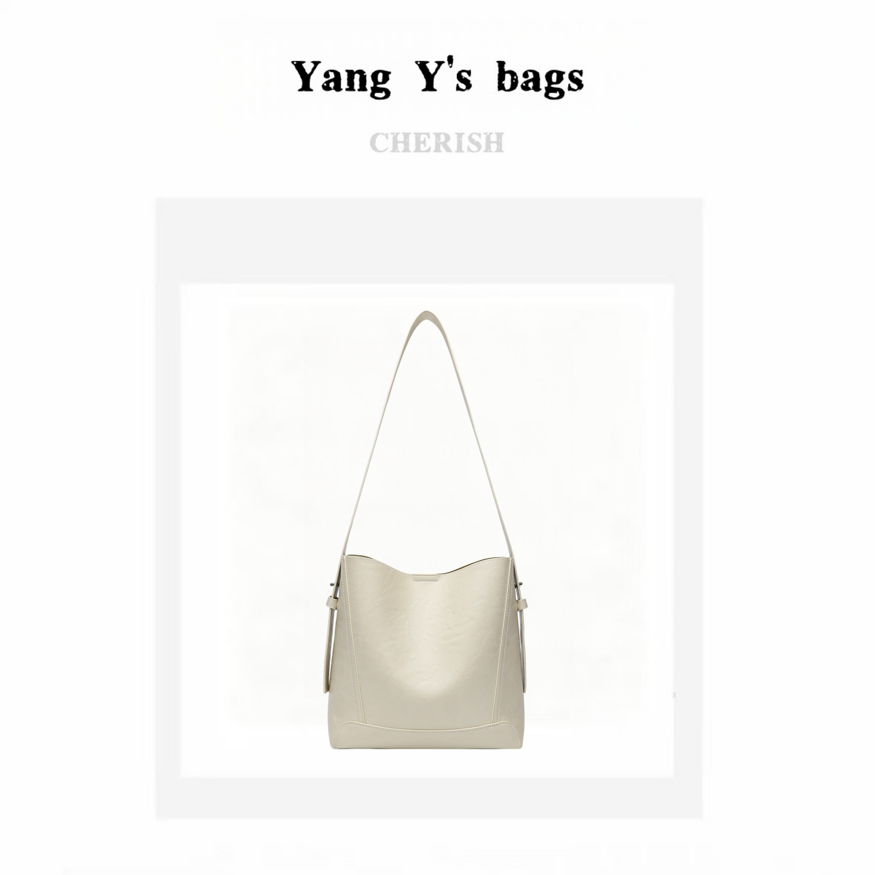 【Yang Y's bags】时尚百搭女士通勤大容量复古单肩斜挎87003余墨白