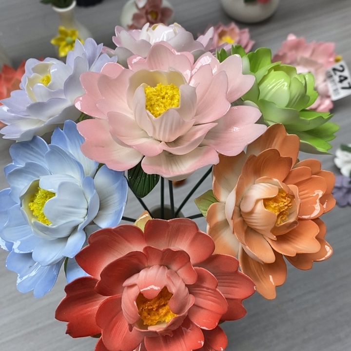 陶瓷陶瓷材料7朵芍药