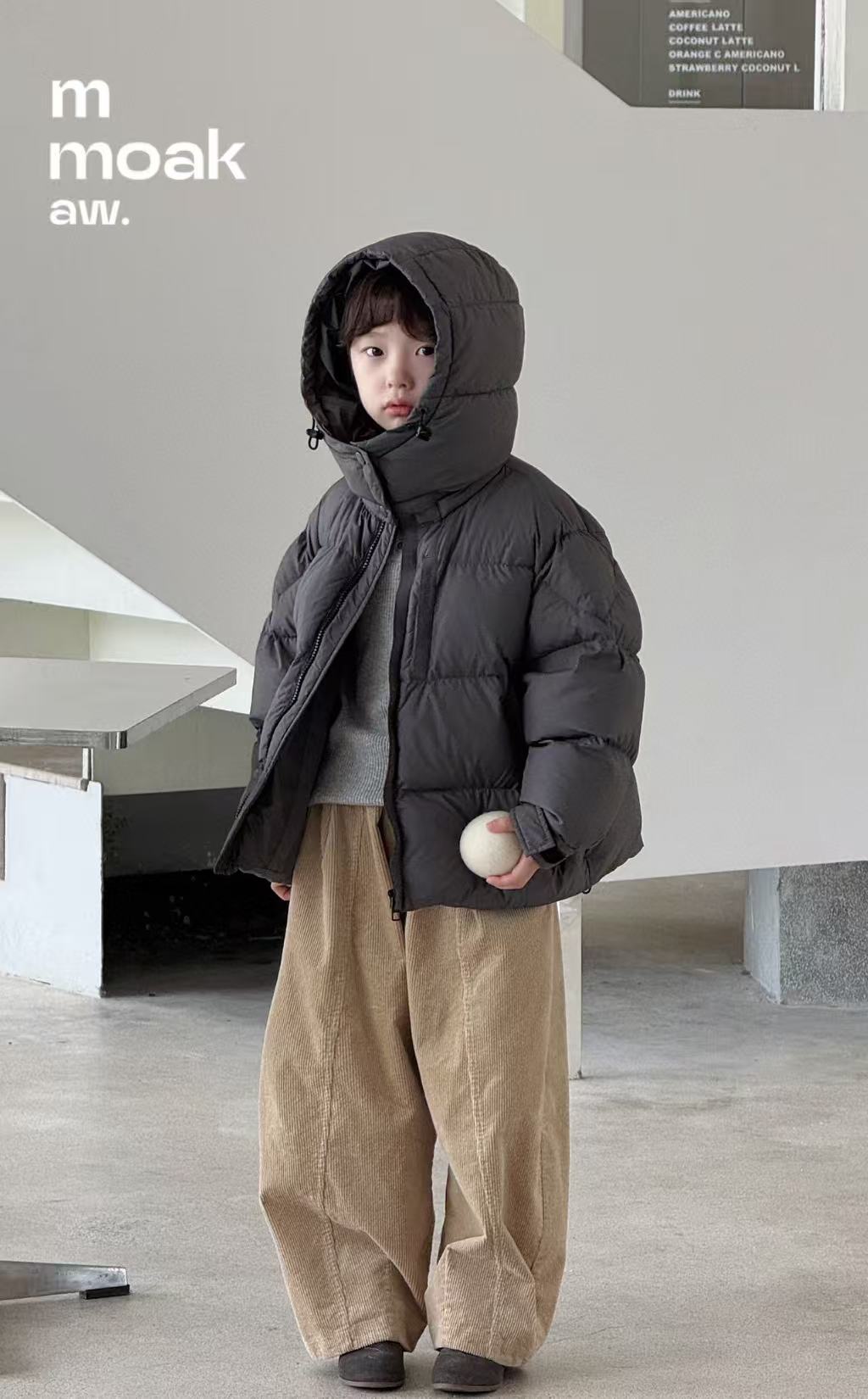 【haobaby】字母条纯色保暖羽绒服1927