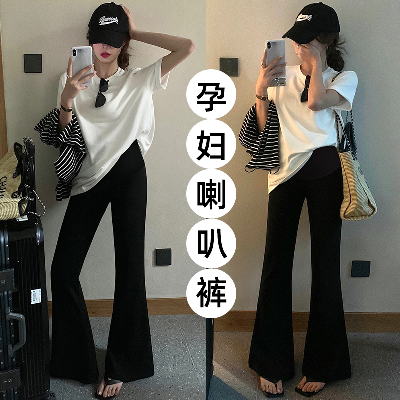 孕妇微喇裤春夏季2025新款女神裤修身显瘦外穿抽绳孕妇西装裤长裤