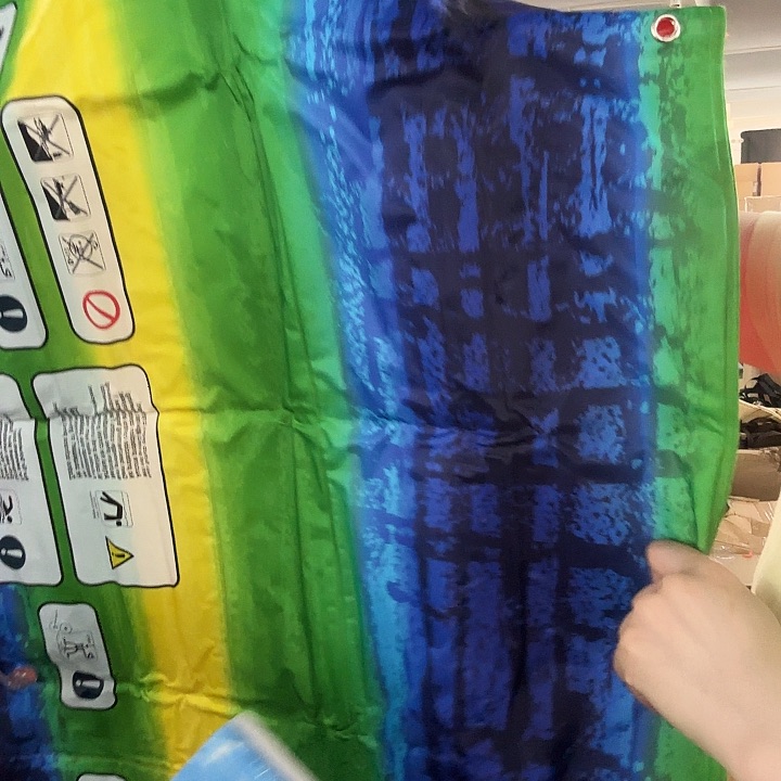 猪剖层皮革蓝绿条纹充气床垫约70*175