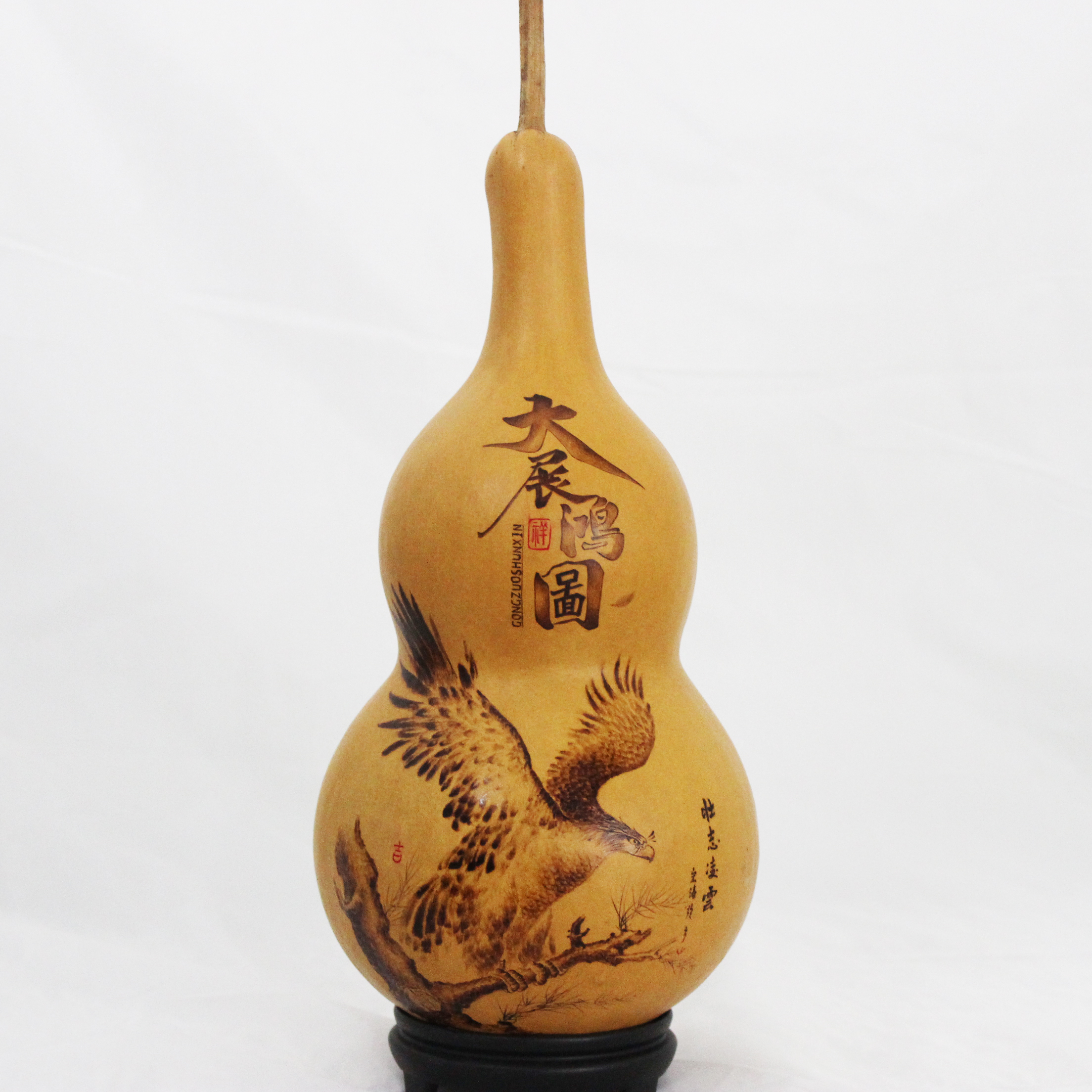 三一福庐 烙画雕刻彩绘工艺葫芦摆件家居装饰  支持定制/来图定制