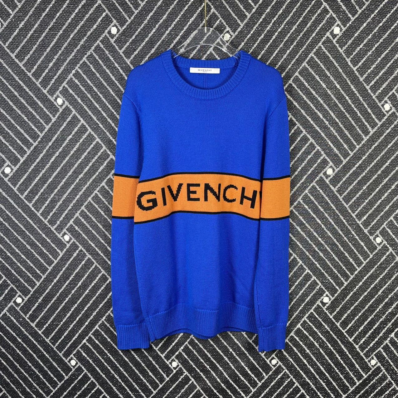 99新 Givenchy/纪梵希 蓝色针织毛衣/s码/18136