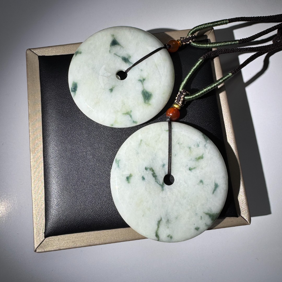 李书锦翡翠兰花飘花平安扣吊坠 A0706 单个 多样性发货