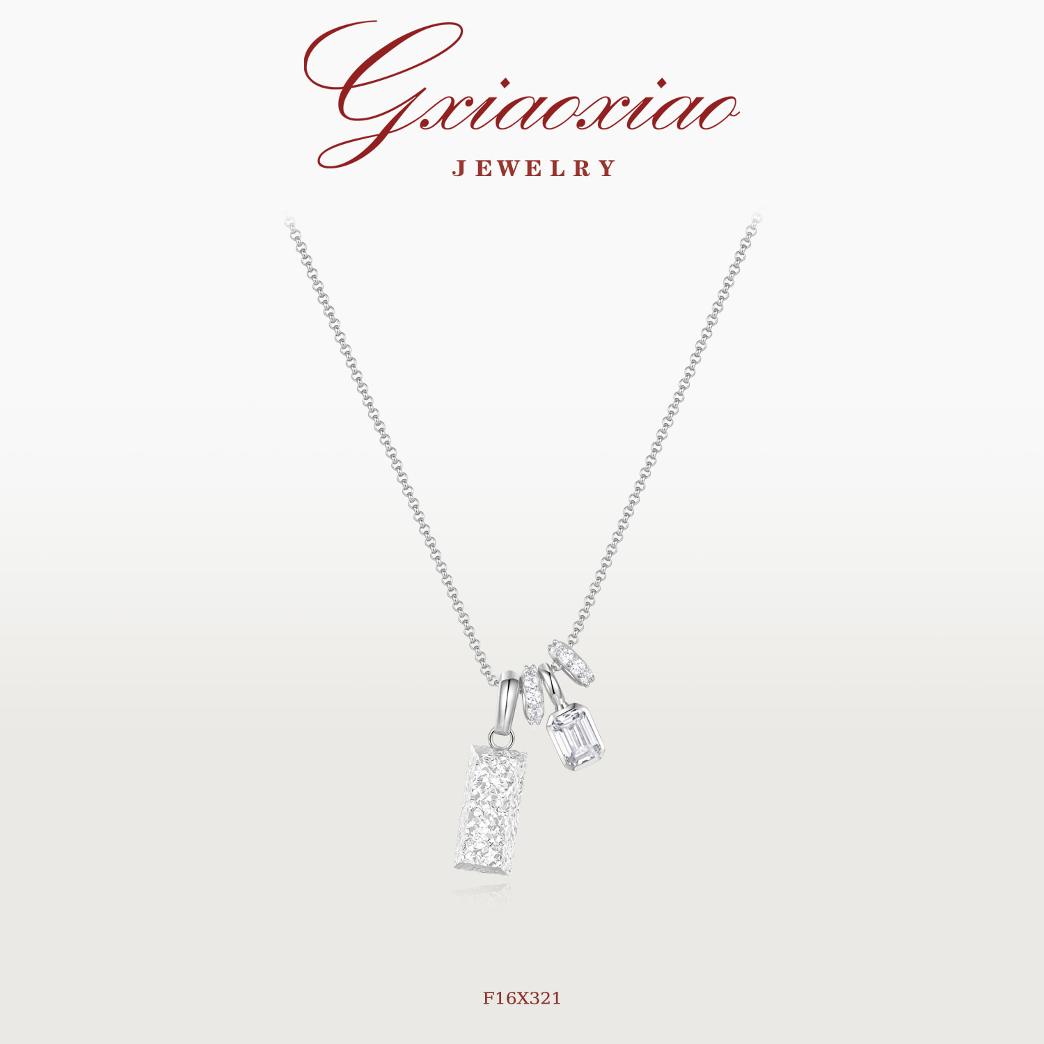 G XIAOXIAO 镀K金【碎碎冰】中式气质复古高级感小砖块项链 F16X321