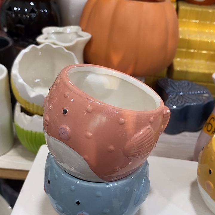 陶盆有孔 瑕疵针孔漏釉介意勿拍外口 7外高6.5