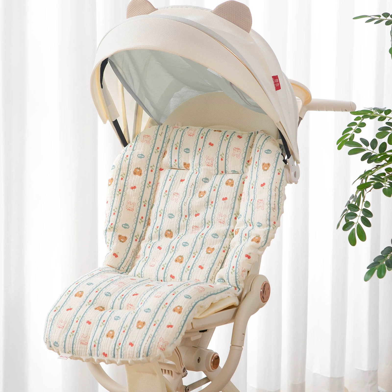 婴儿宝宝加厚透气推车垫四季通用适用于小推车安全座椅