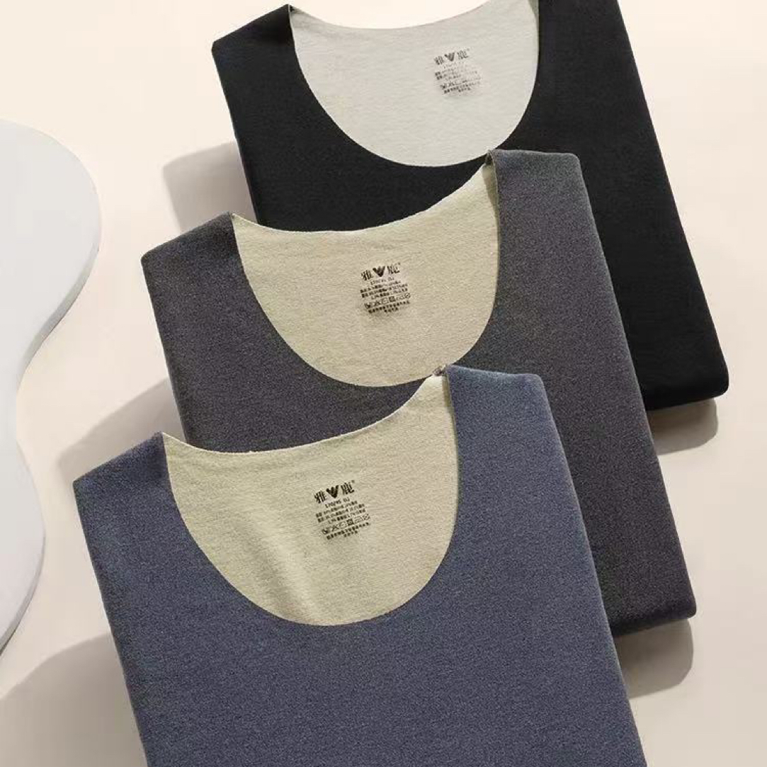 雅鹿男士保暖秋衣秋裤无痕打底衫A470