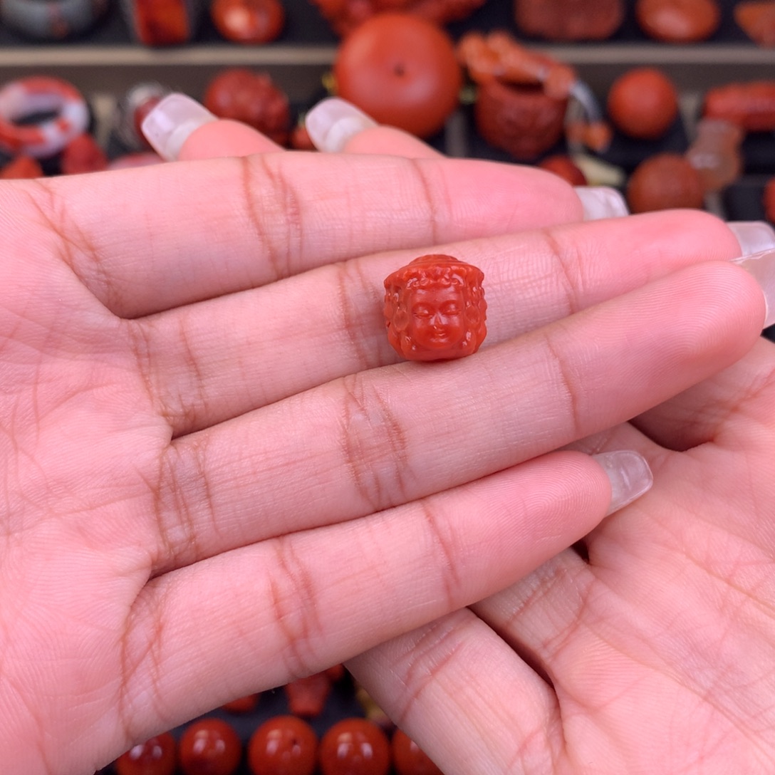 南红玛瑙未镶嵌三面佛12