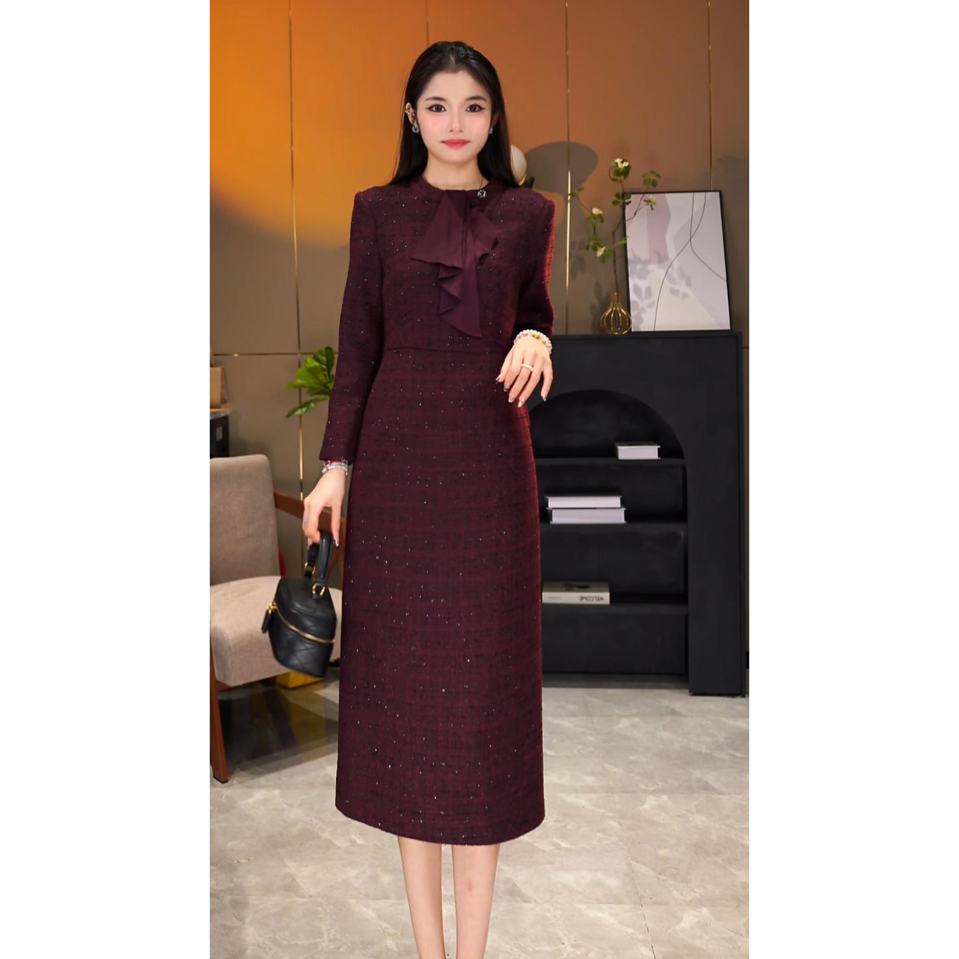 【咔尔丽丝】秋冬高端大码显瘦 65009 气质时尚百搭女装连衣裙