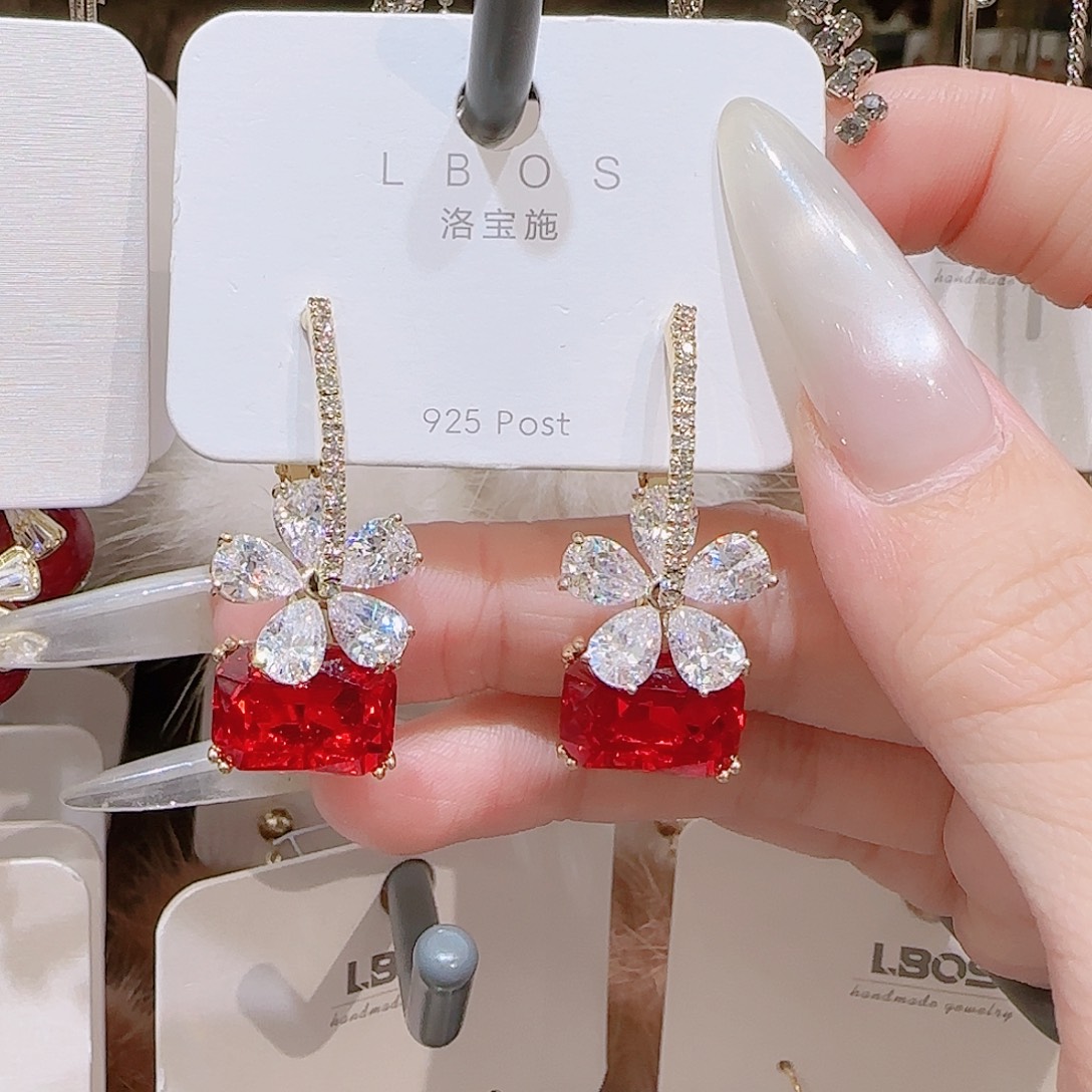 锆石铜合金925银耳环