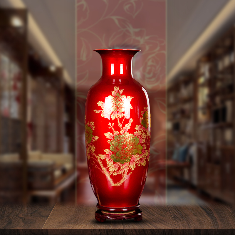景德镇陶瓷器花瓶插花器现代客厅家居电视柜工艺品装饰摆件