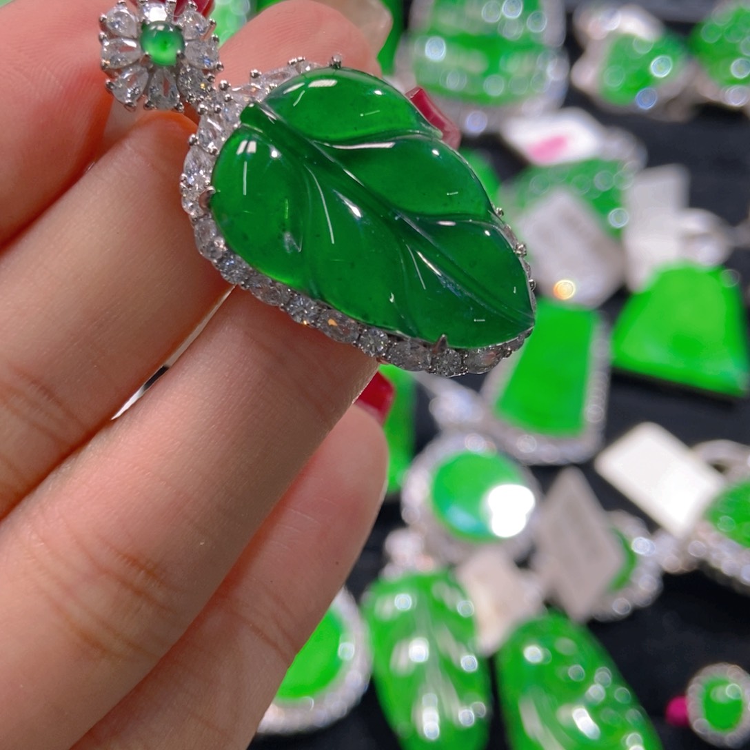 翡翠吊坠(不含链)银S925镶嵌