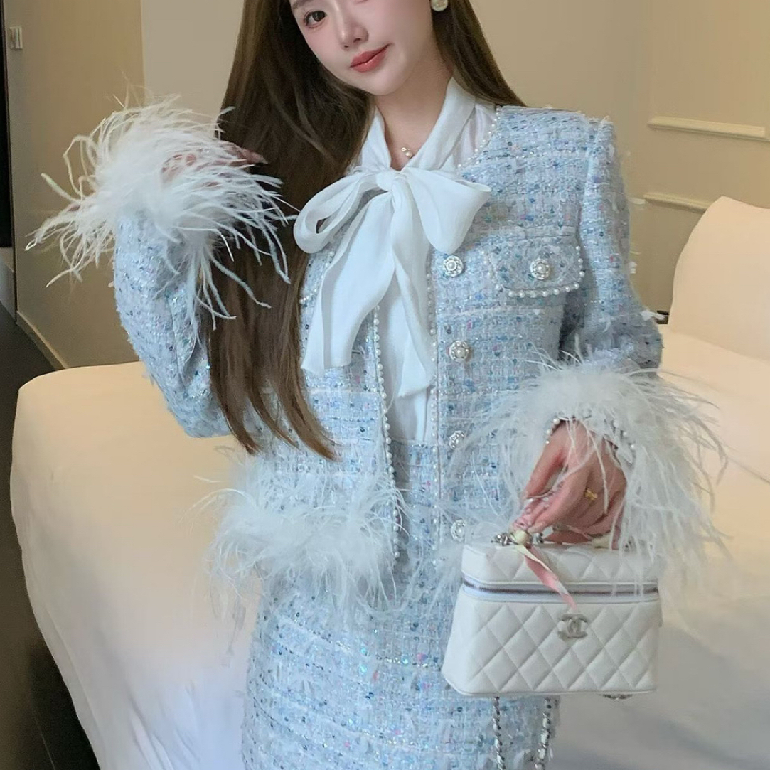 2025小伍轻奢高定秋冬复古短款女装集合链接搭配时尚套装