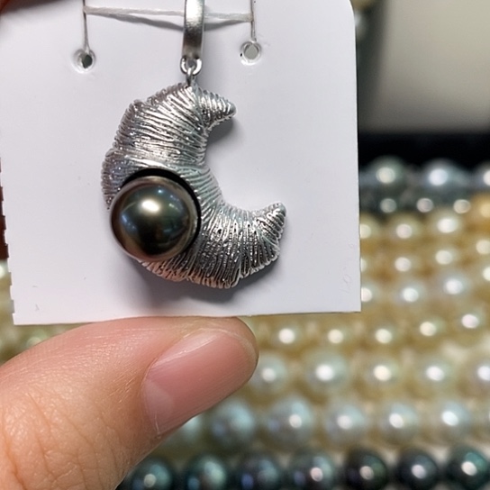 海水珍珠颈饰银S925镶嵌9-10