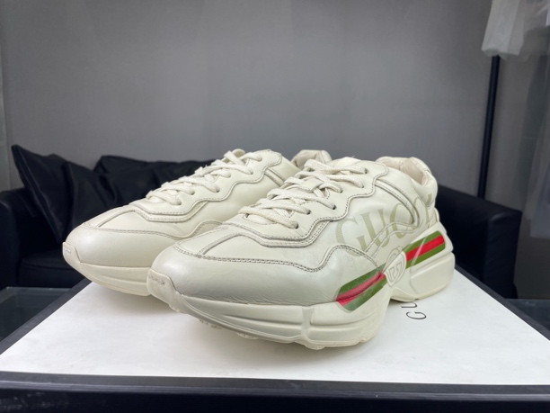 95新 GUCCI/古驰 腰带印花老爹鞋42码配盒97新
